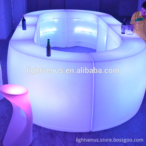 Multi color LED light up luminous bench sofa chaise stoel and table desk
